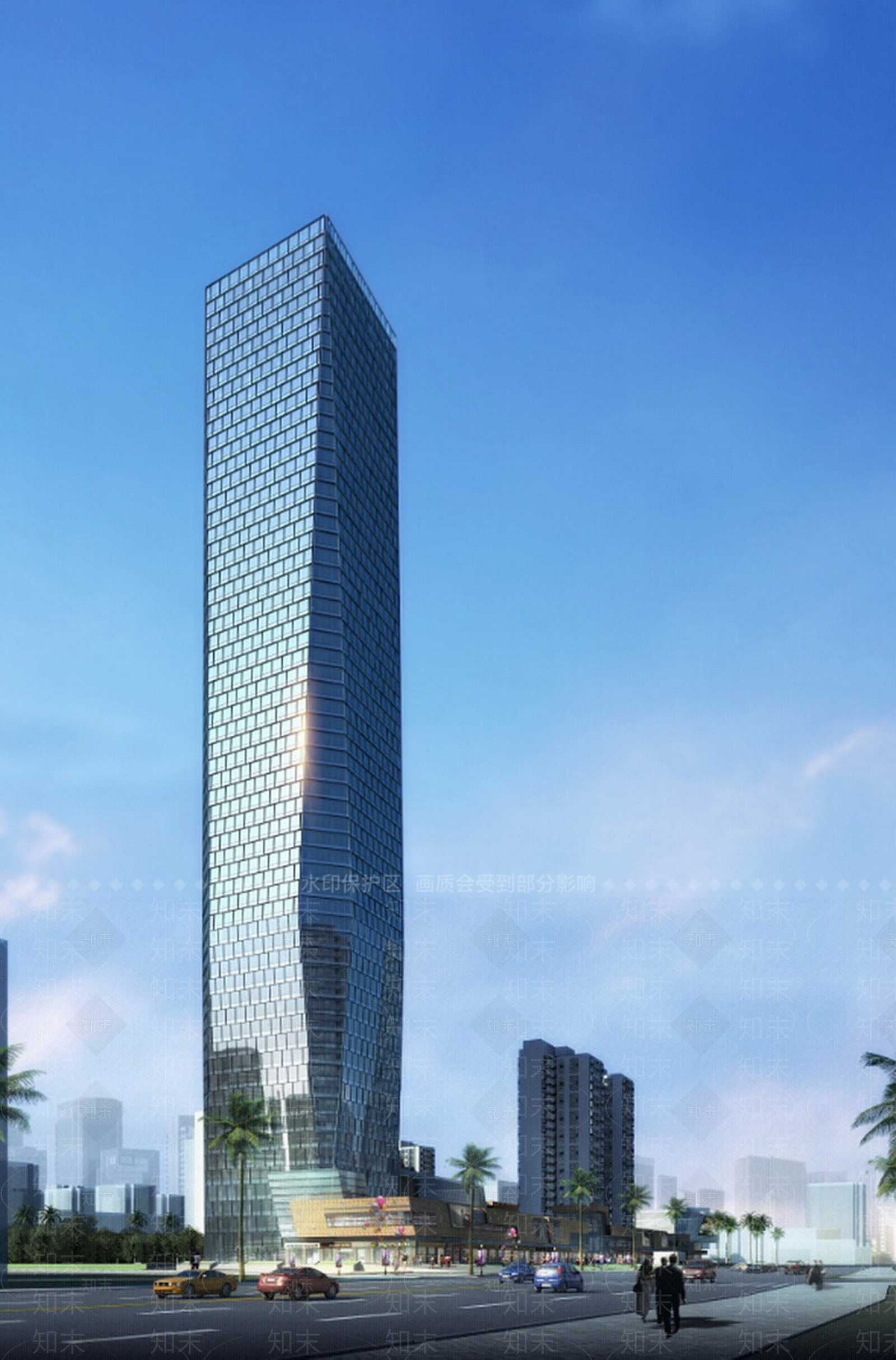 现代超高层办公楼SU模型下载【ID:1142386623】