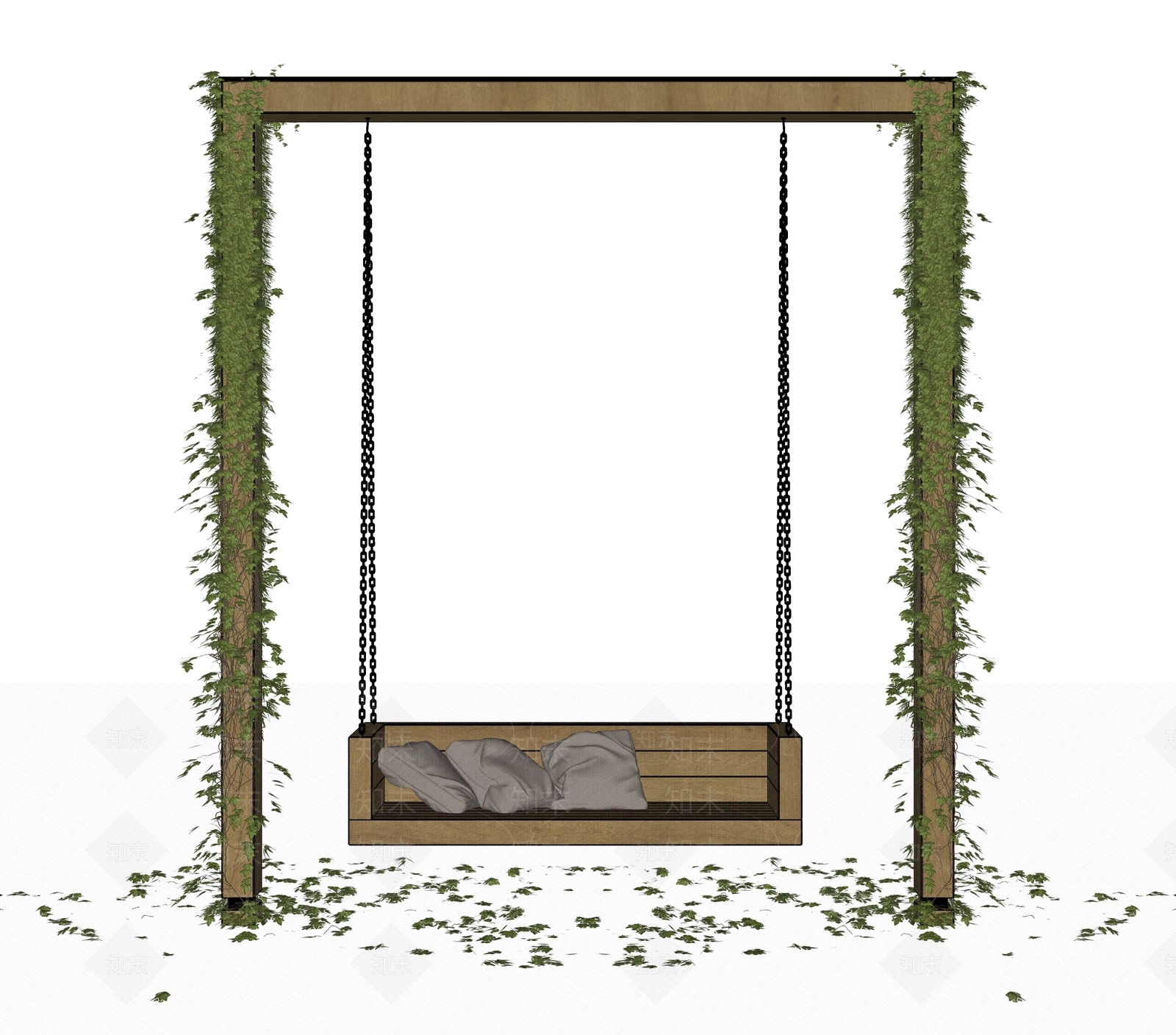 现代秋千椅SU模型下载【ID:1142392162】