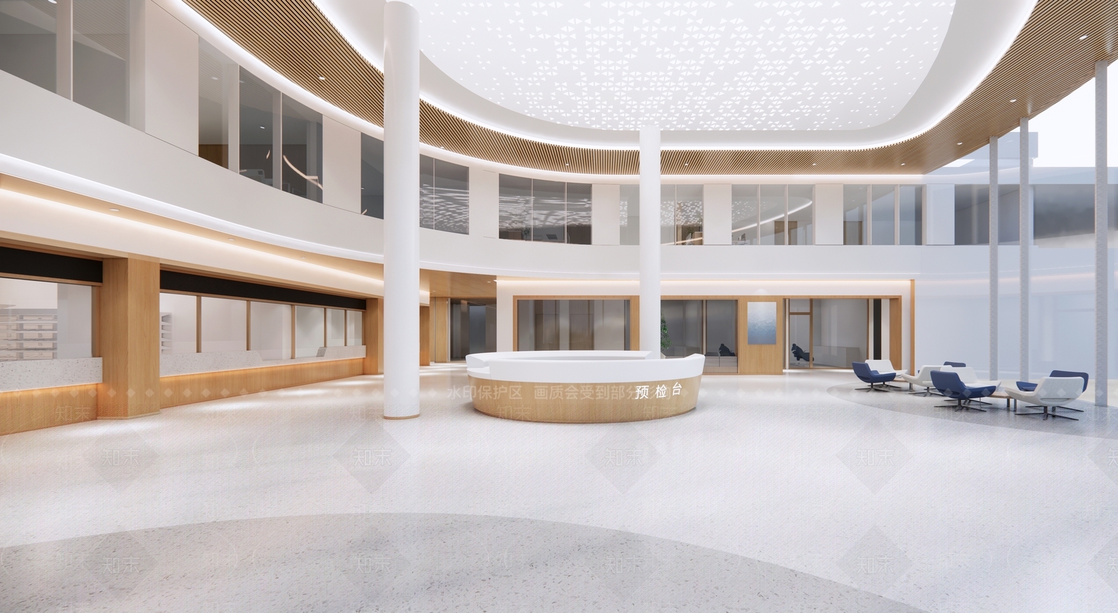 现代医院大厅SU模型下载【ID:1142475310】