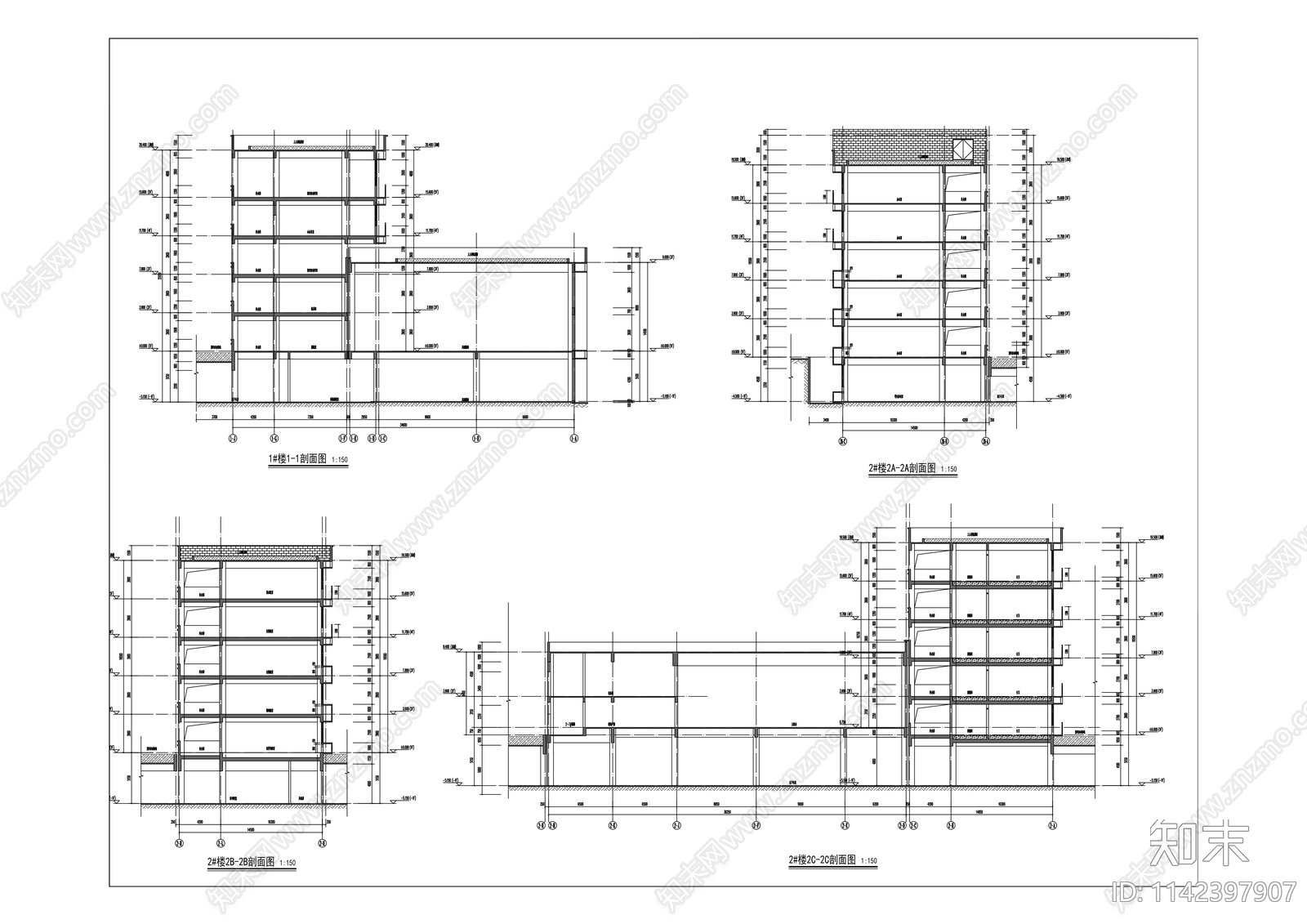 康美初中学校建筑cad施工图下载【ID:1142397907】