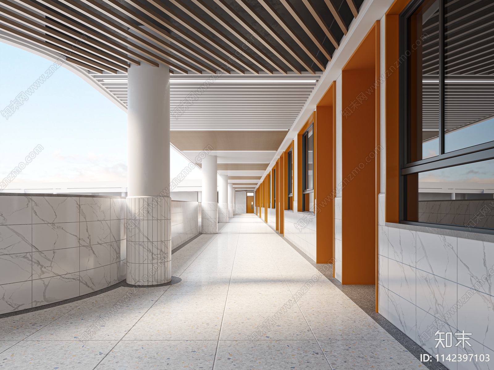 学校过道3D模型下载【ID:1142397103】_知末3d模型网