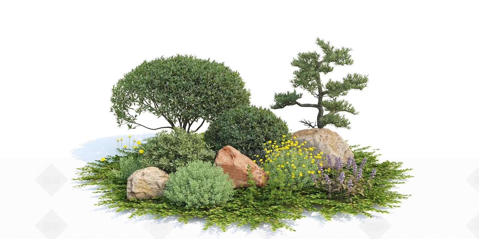 花草组合3D模型下载【ID:1142403158】
