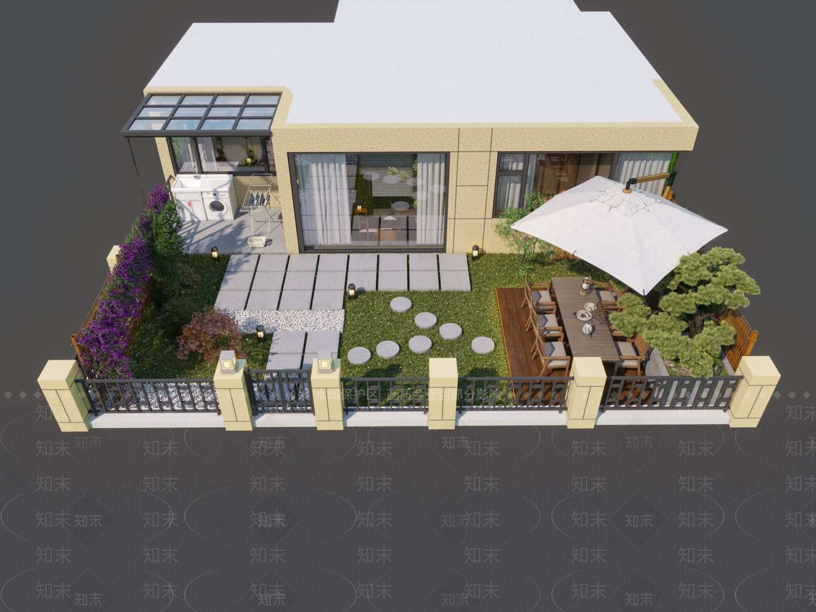 现代花园3D模型下载【ID:1142811900】