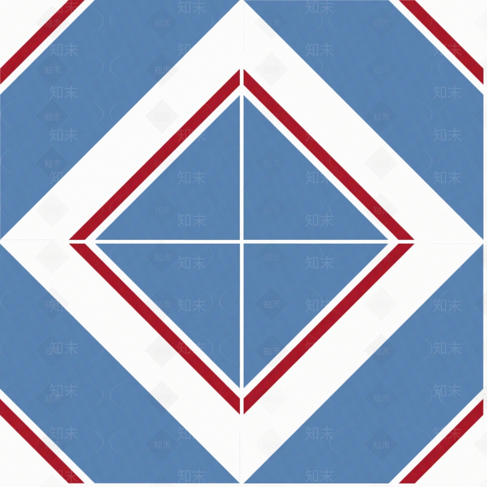 蓝白纹菱形花砖瓷砖贴图下载【ID:1142404423】