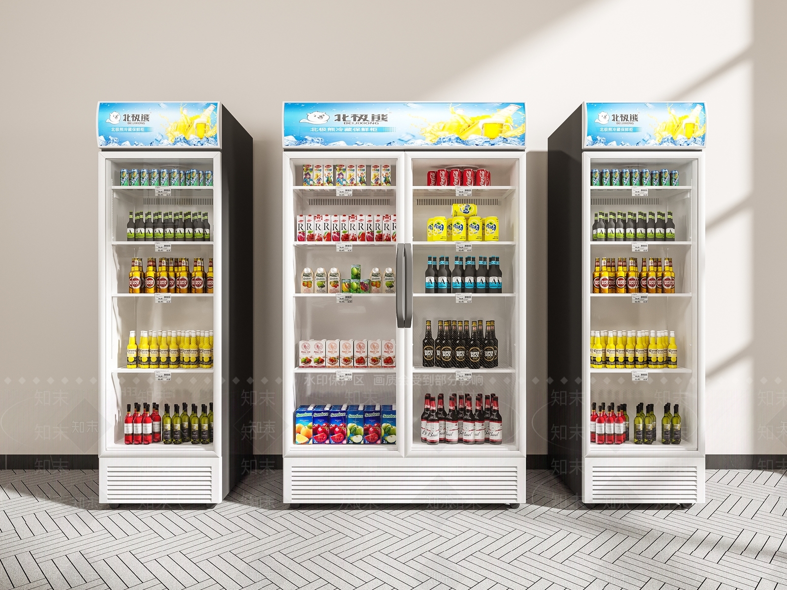 北极熊立式冷藏展示柜3D模型下载【ID:1142404583】
