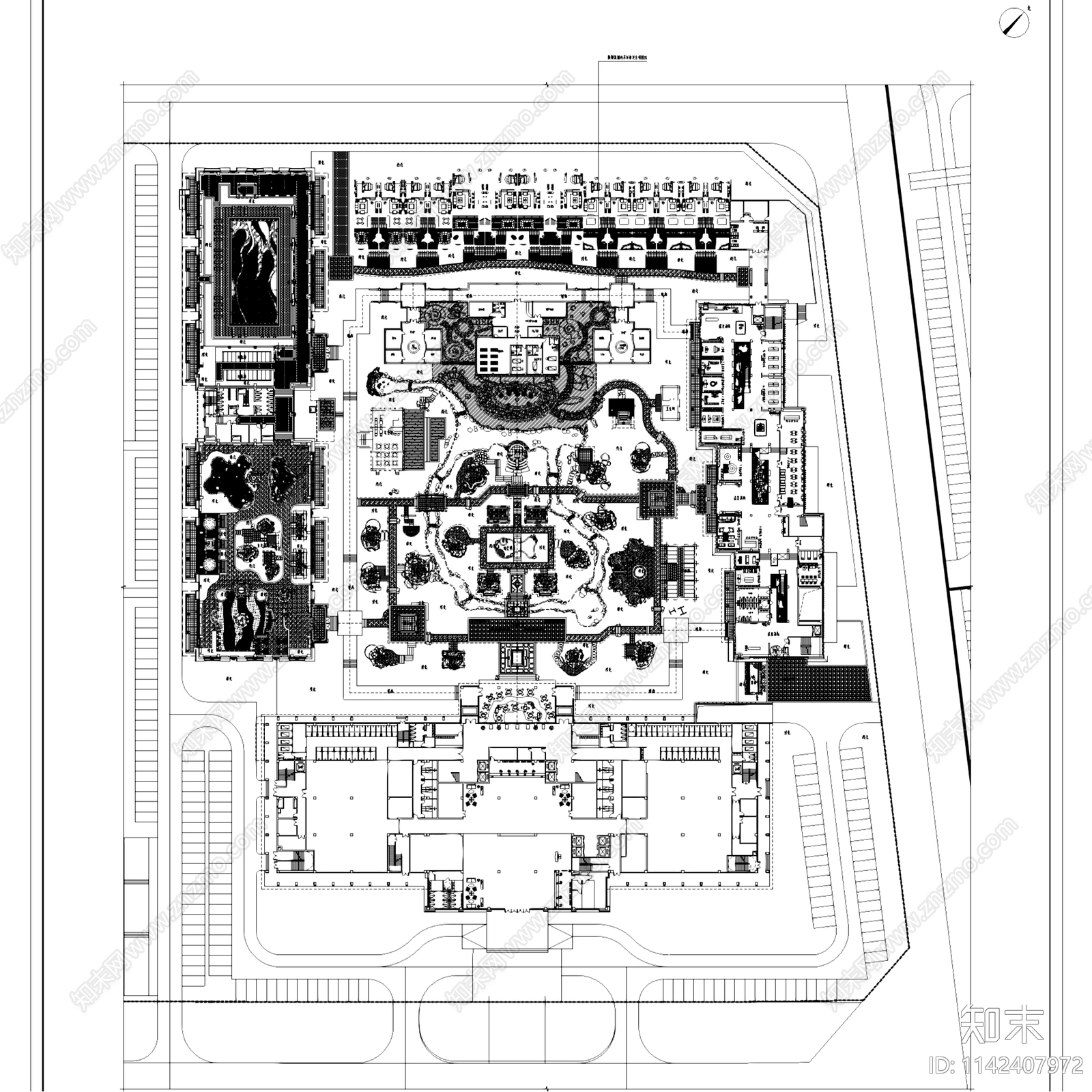 白桦林温泉汇假日酒店景观cad施工图下载【ID:1142407972】