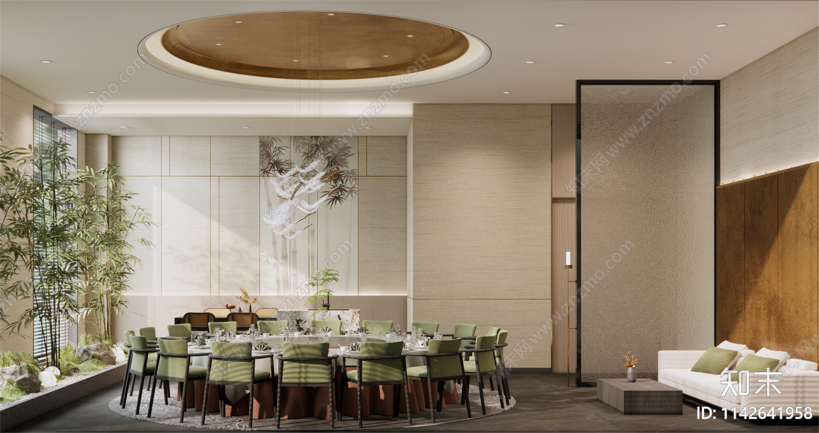 中餐厅cad施工图下载【ID:1142641958】