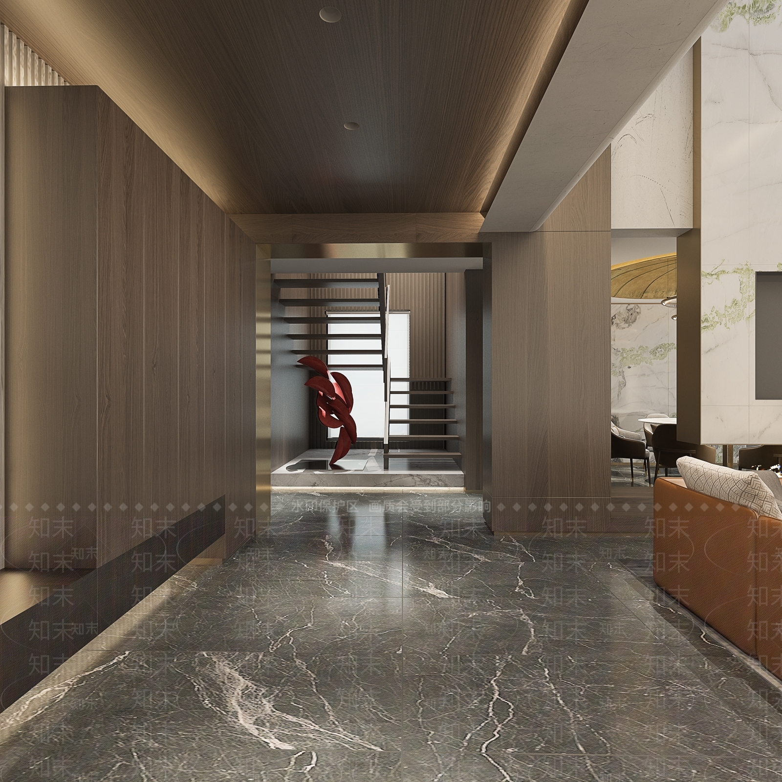 现代过道玄关楼梯间3D模型下载【ID:1142412051】