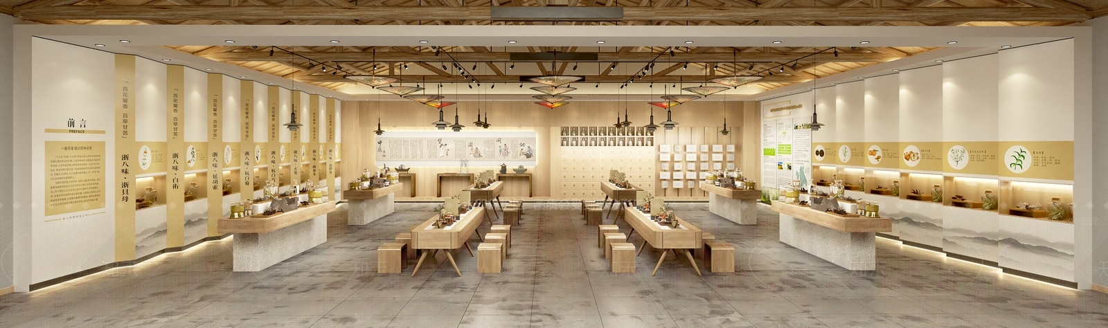 现代中药材文化展厅SU模型下载【ID:1142417029】