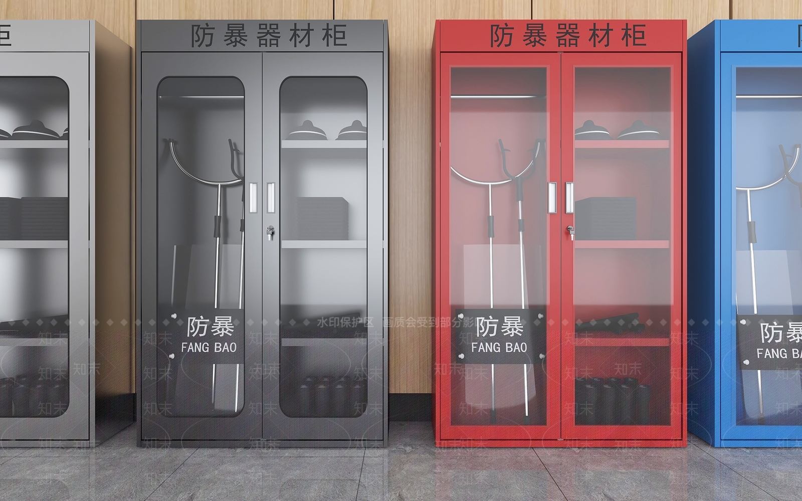 现代防暴器材柜3D模型下载【ID:1142419818】