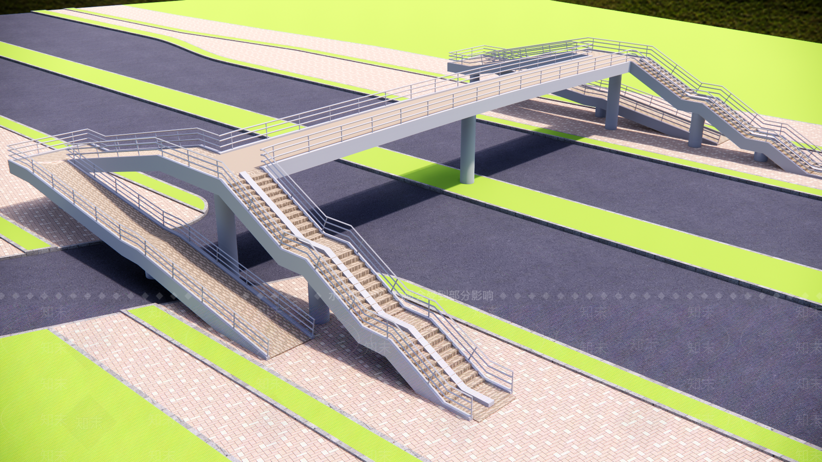 现代人行天桥SU模型下载【ID:1142420415】