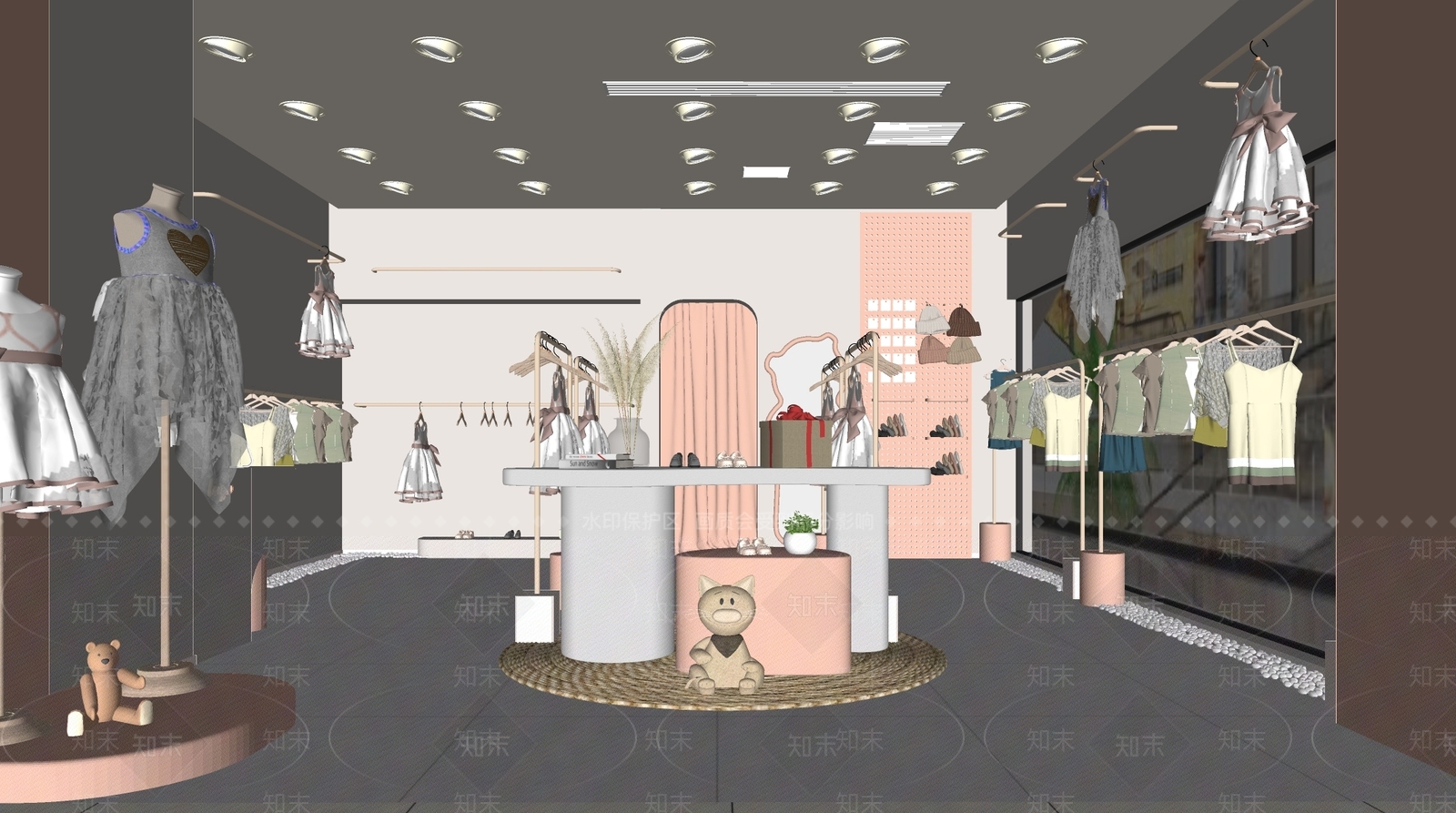 现代服装鞋店SU模型下载【ID:1142427116】