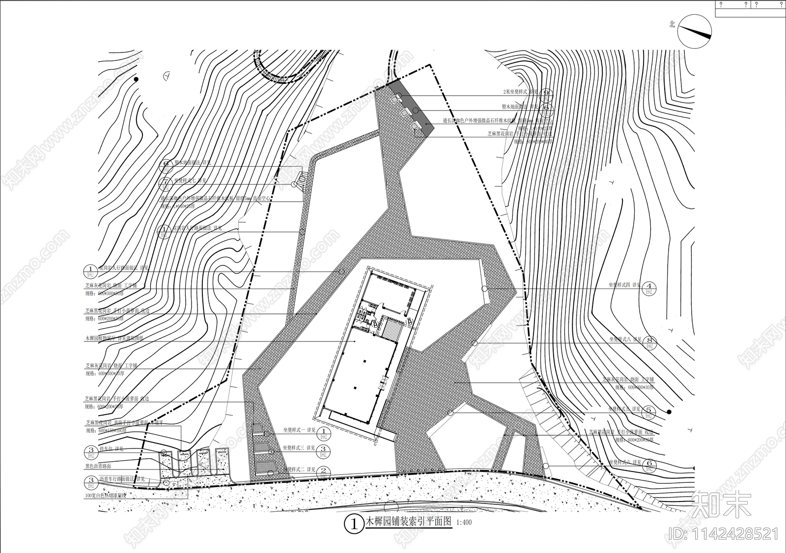 山地植物园景观平面图施工图下载【ID:1142428521】