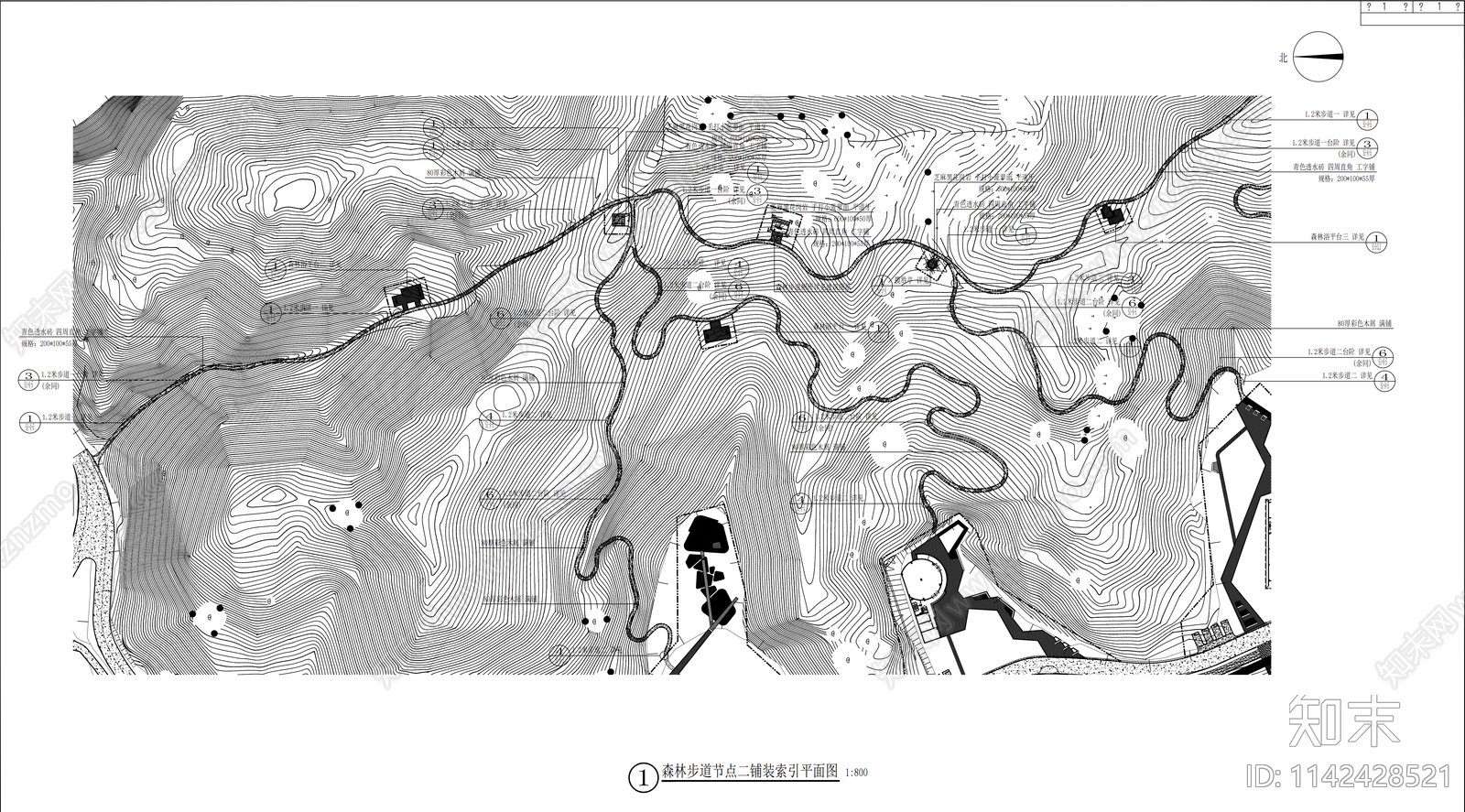 山地植物园景观平面图施工图下载【ID:1142428521】