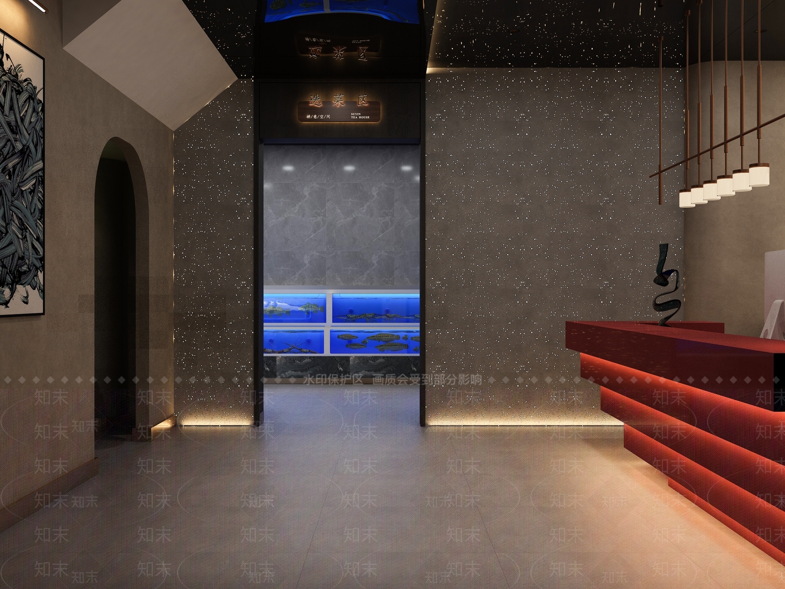 餐饮空间海鲜店3D模型下载【ID:1142429386】