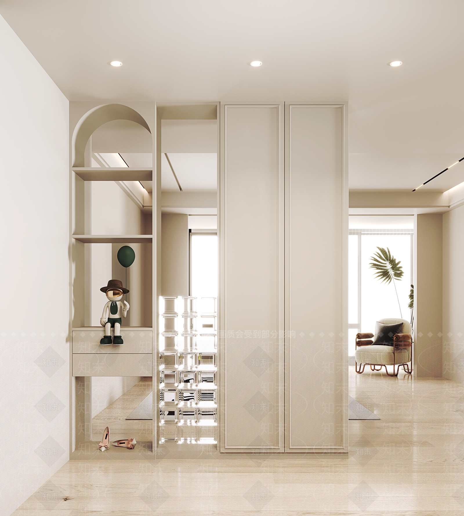 现代隔断鞋柜3D模型下载【ID:1142429287】