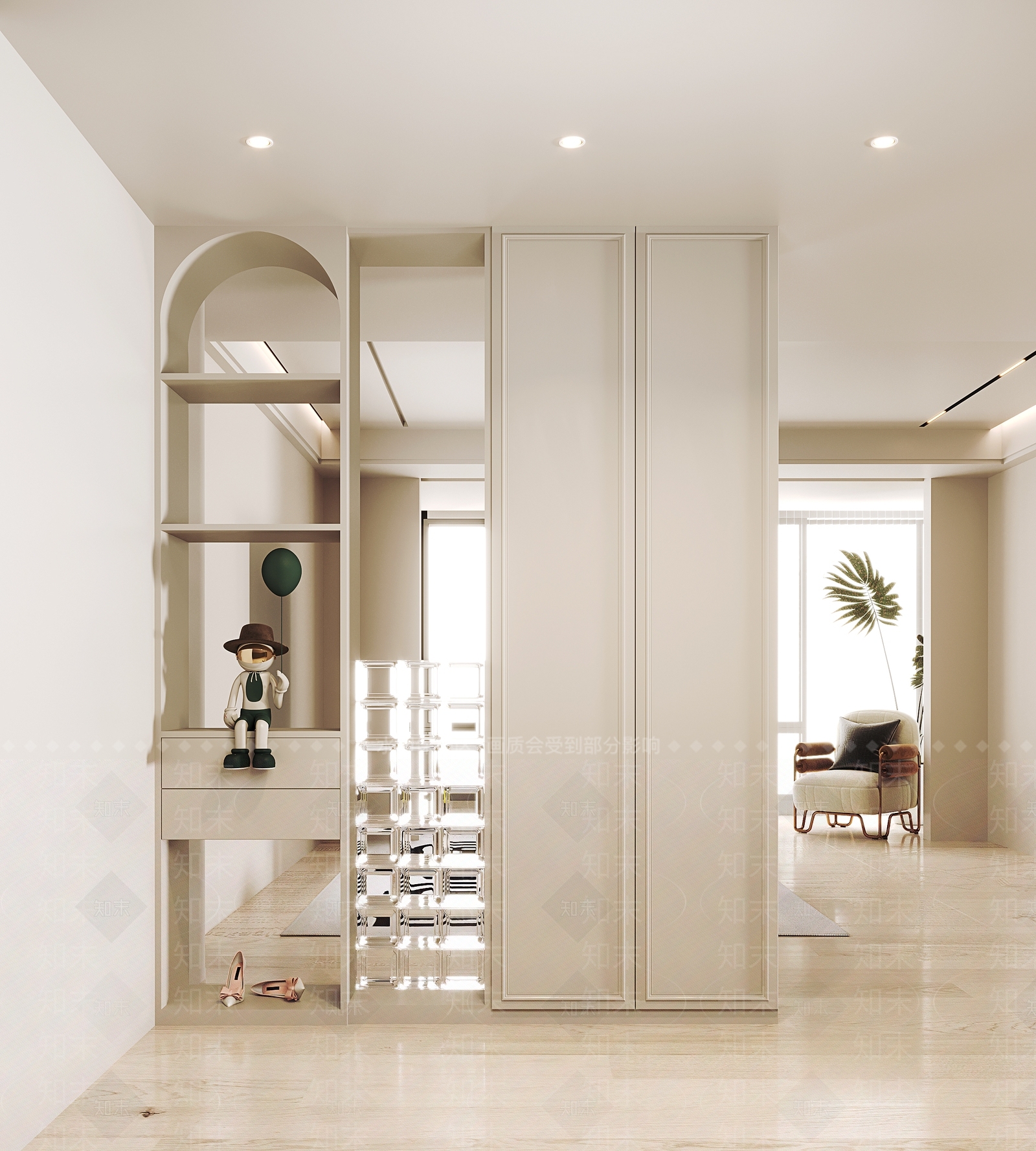 现代隔断鞋柜3D模型下载【ID:1142429488】