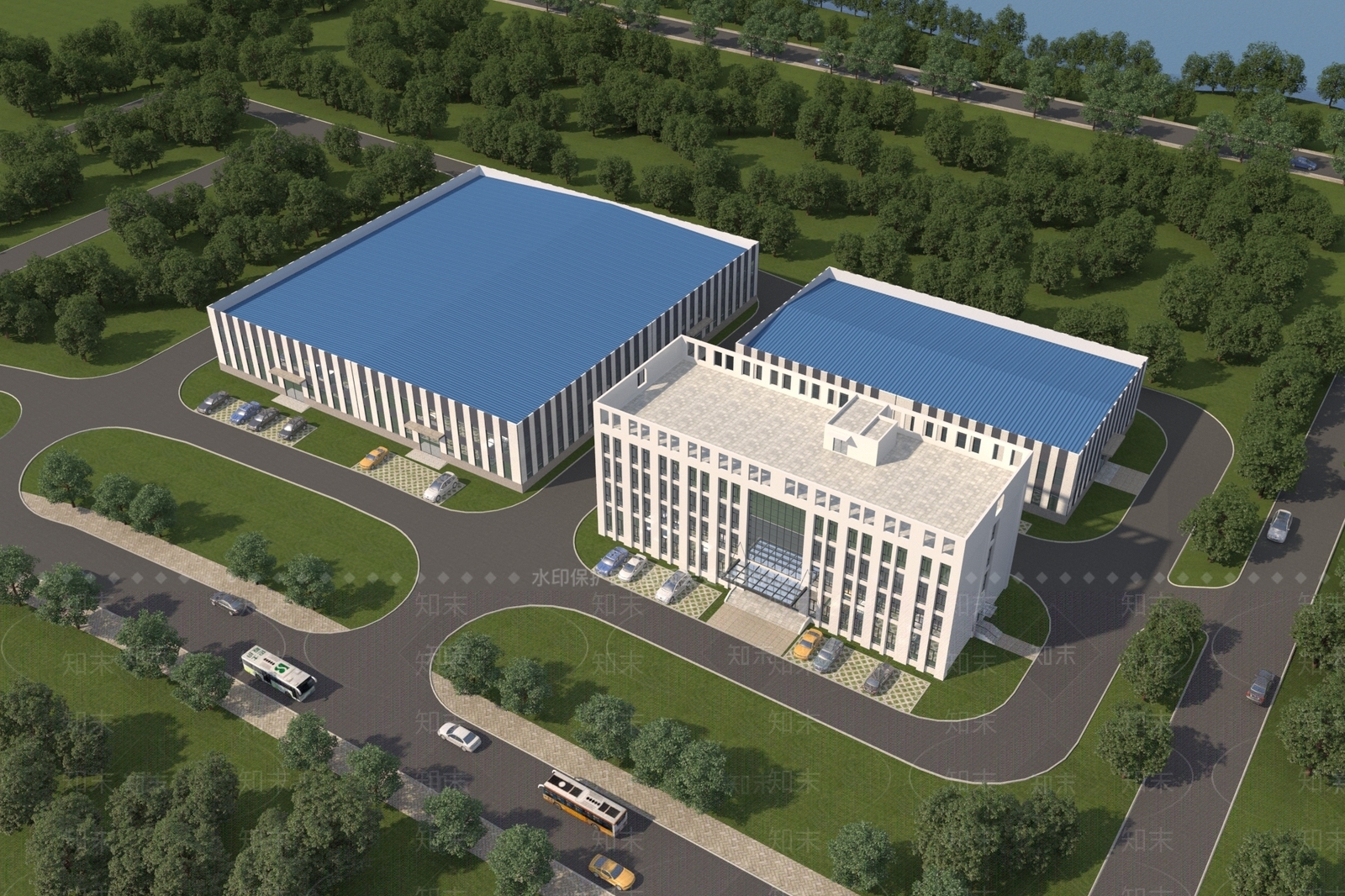 厂房鸟瞰图3D模型下载【ID:1142433130】