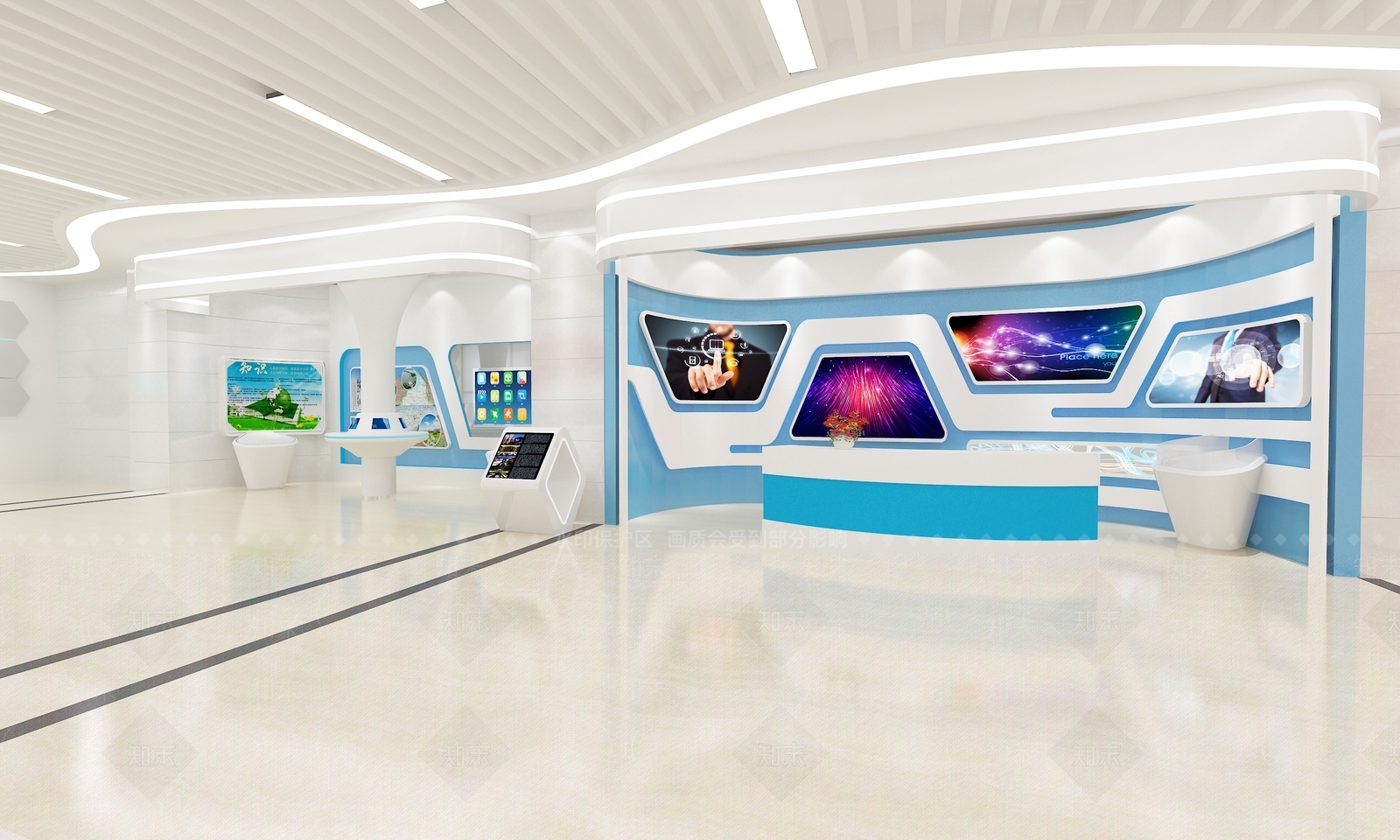 现代党建展厅SU模型下载【ID:1142435511】