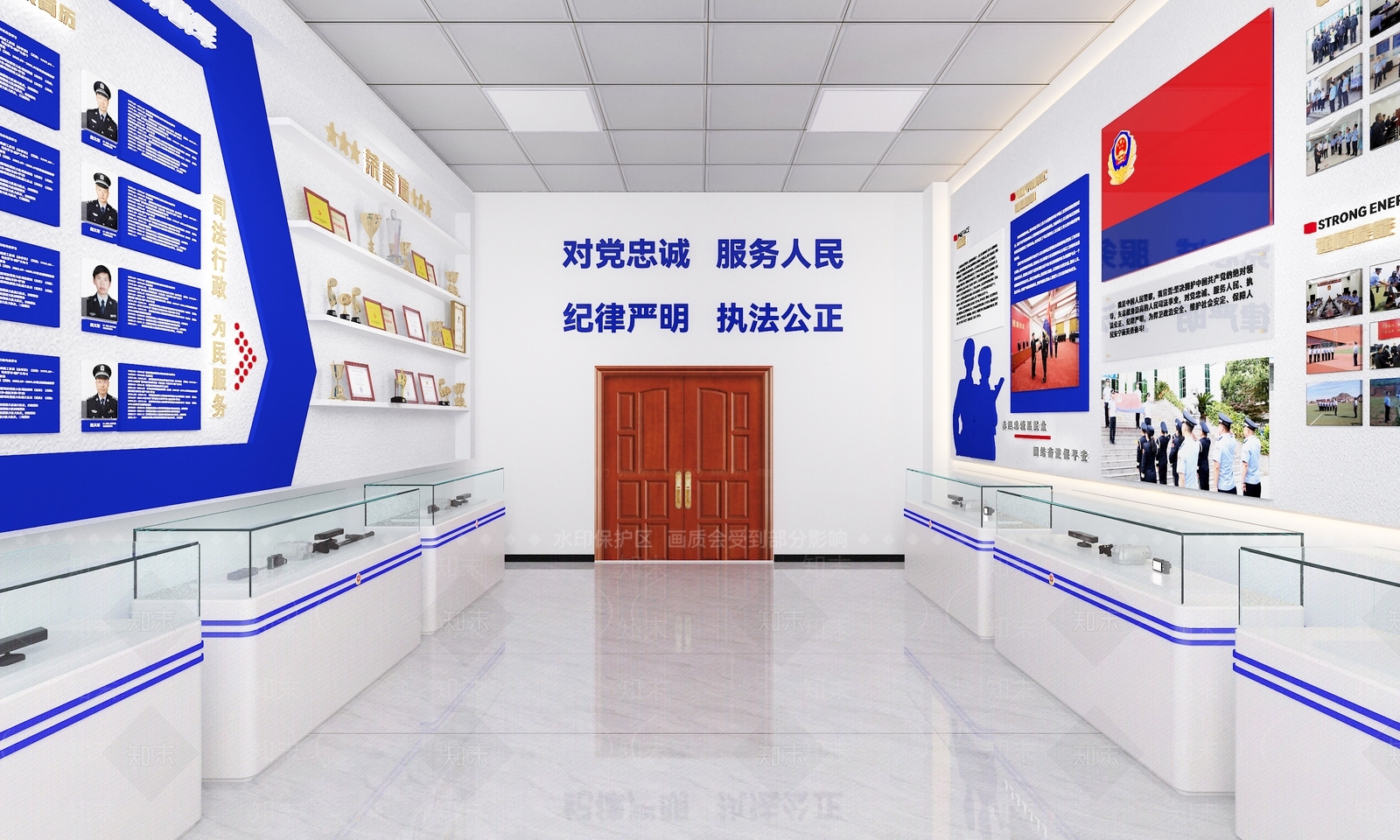 现代公安展厅SU模型下载【ID:1142435656】