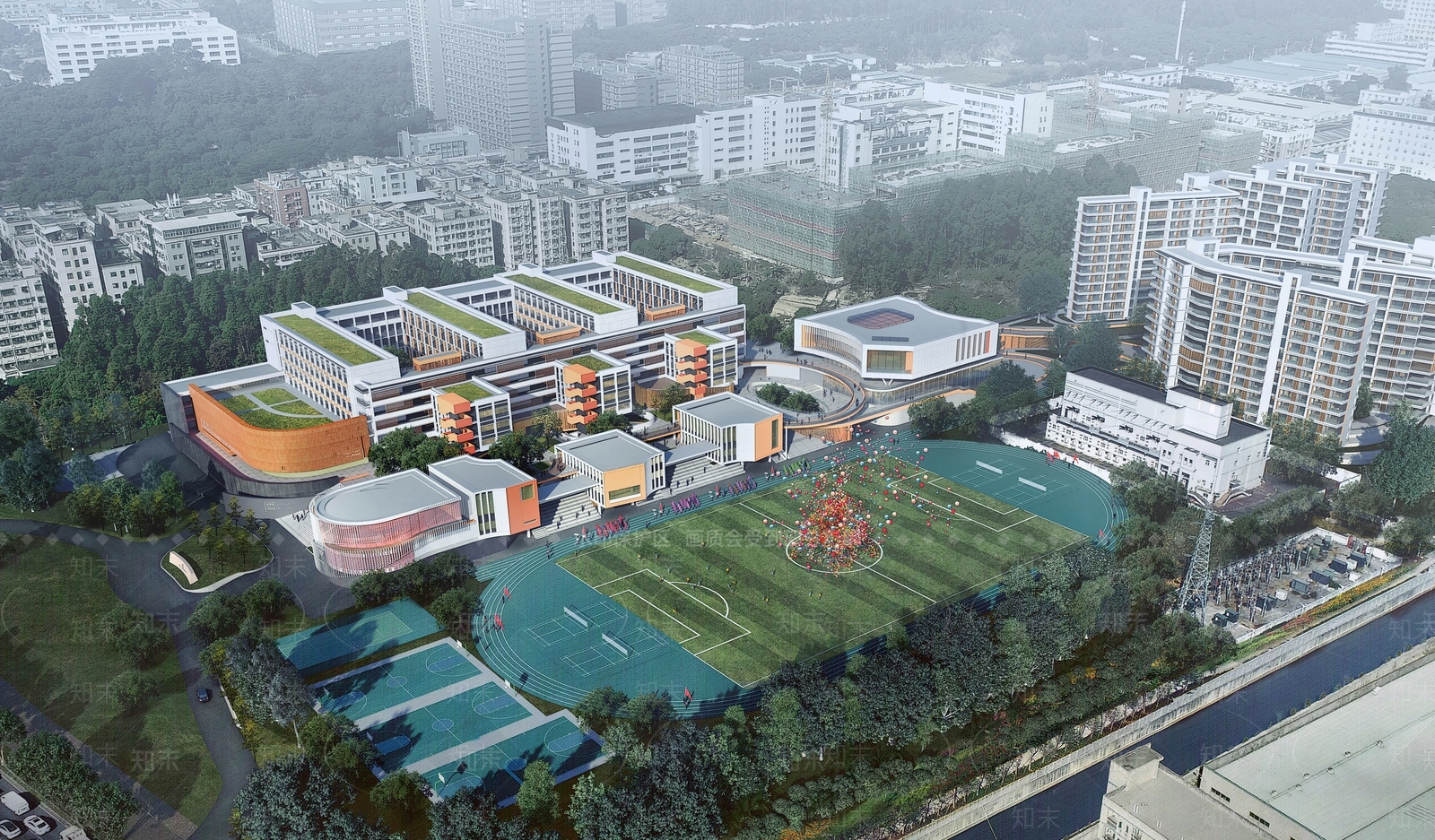 现代深圳中学SU模型下载【ID:1142435982】