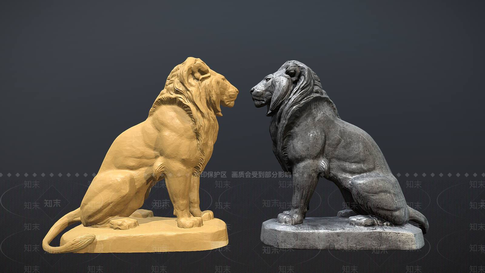 现代石狮子雕塑SU模型下载【ID:1142442942】