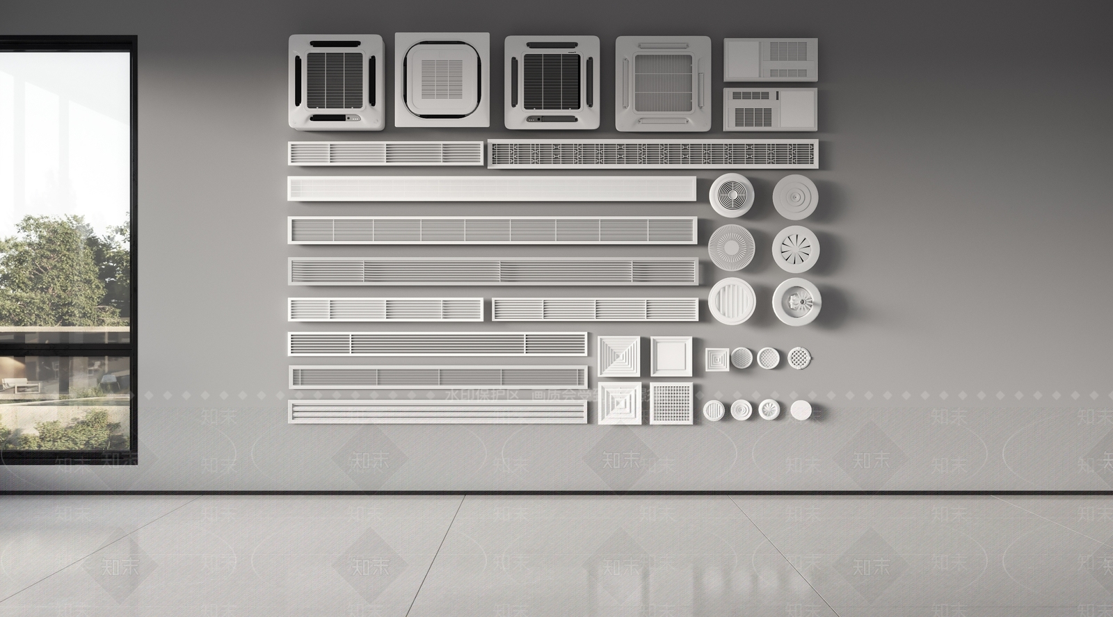 空调出风口3D模型下载【ID:1142443203】