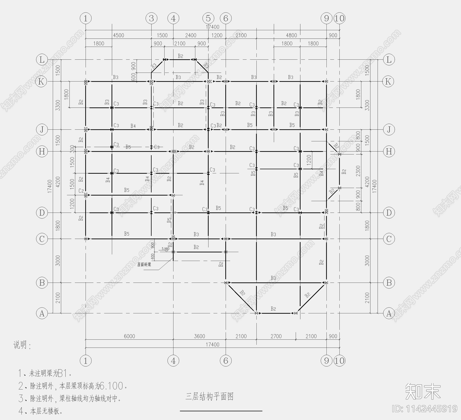 别墅钢结构cad施工图下载【ID:1142445919】