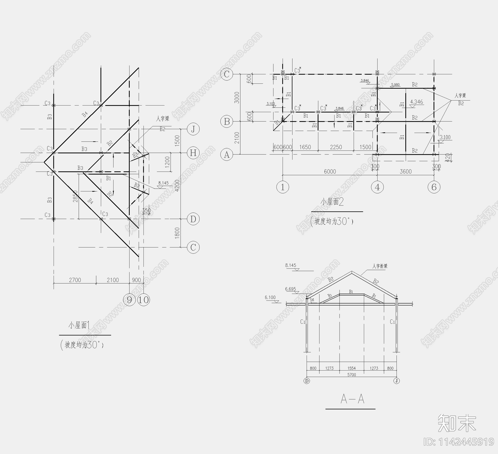 别墅钢结构cad施工图下载【ID:1142445919】