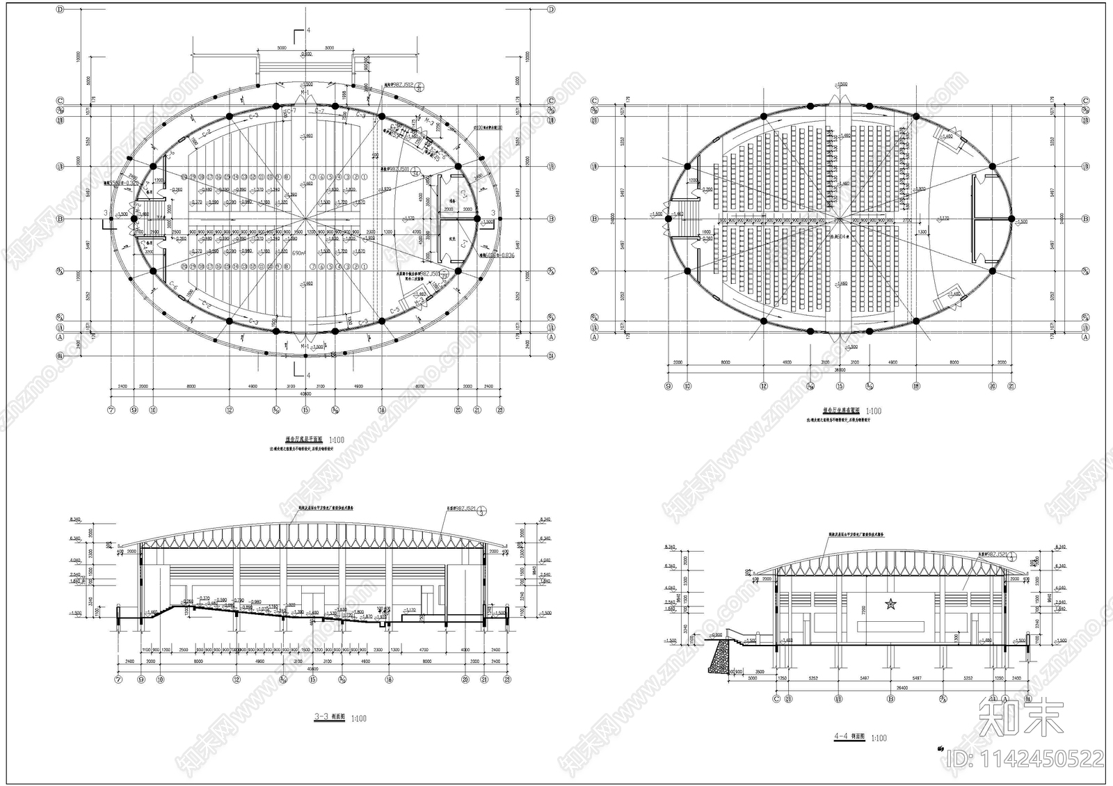 教学楼加报告厅全套建筑cad施工图下载【ID:1142450522】