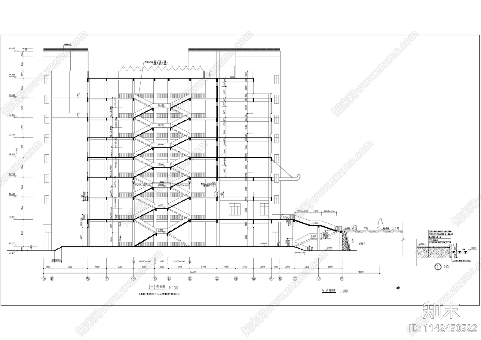 教学楼加报告厅全套建筑cad施工图下载【ID:1142450522】