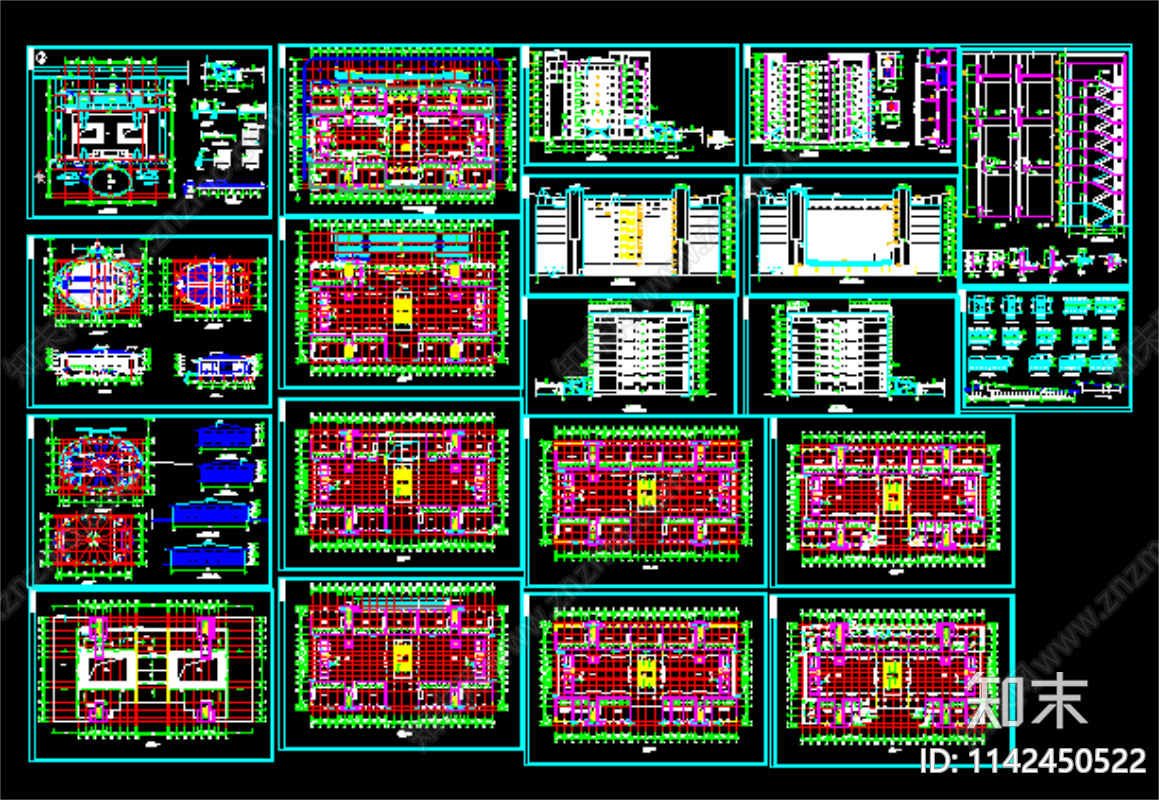 教学楼加报告厅全套建筑cad施工图下载【ID:1142450522】