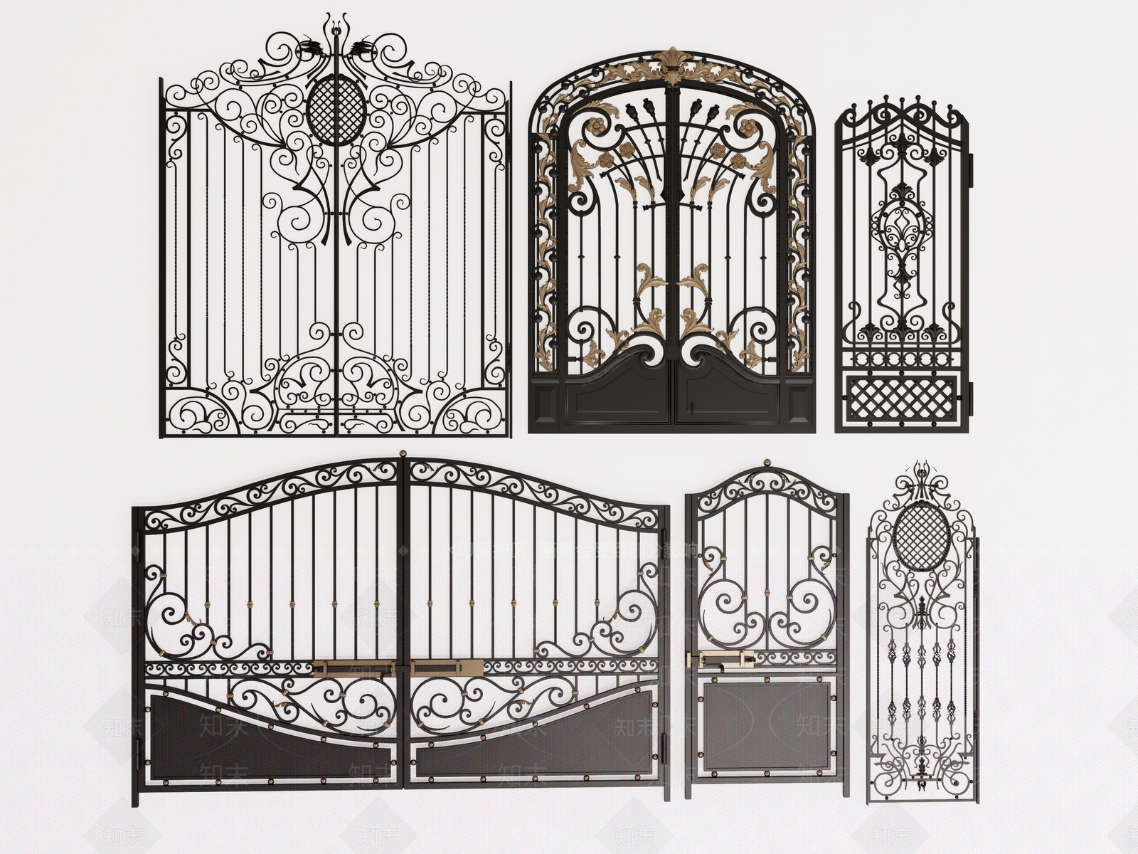 欧式铁艺庭院大门SU模型下载【ID:1142451904】