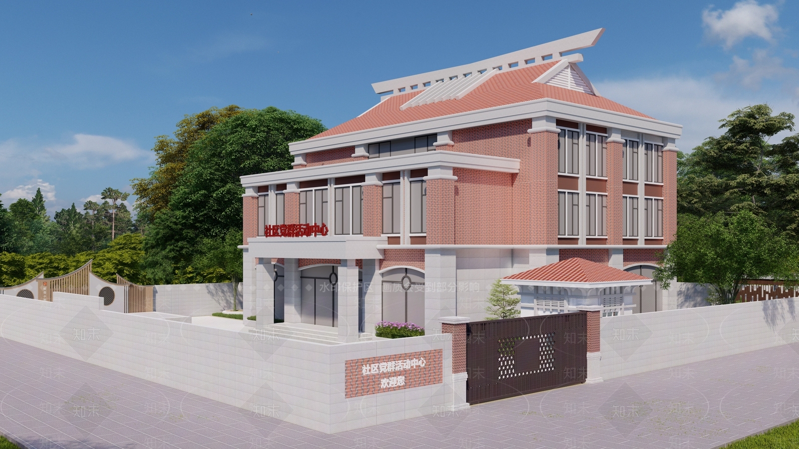 现代公共建筑SU模型下载【ID:1142452046】