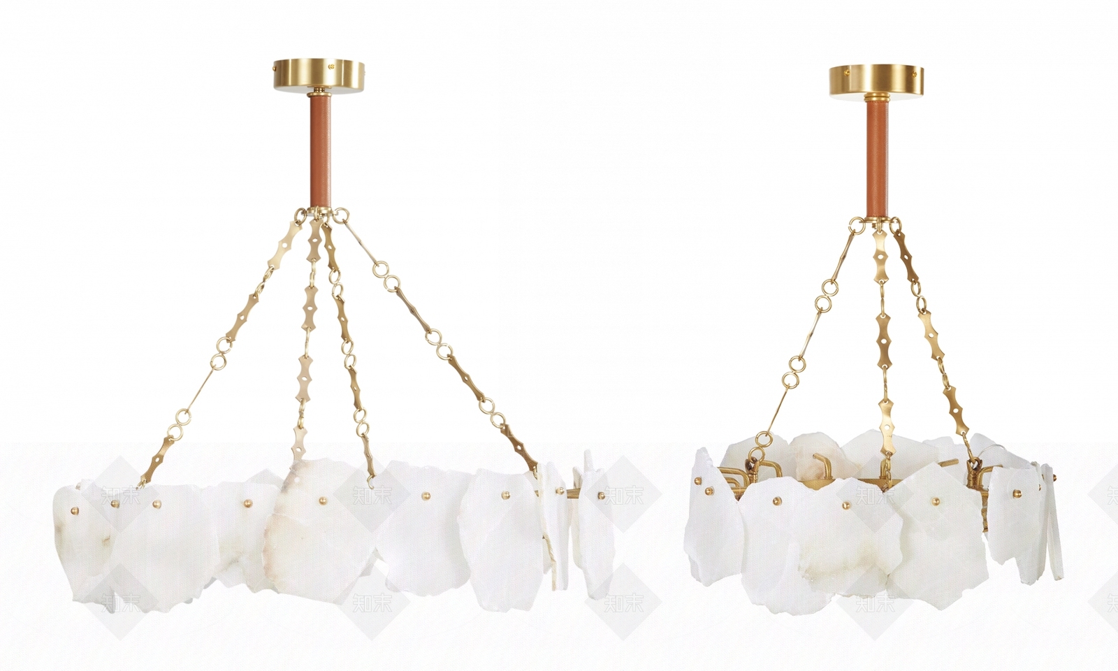 现代云石吊灯3D模型下载【ID:1142457492】