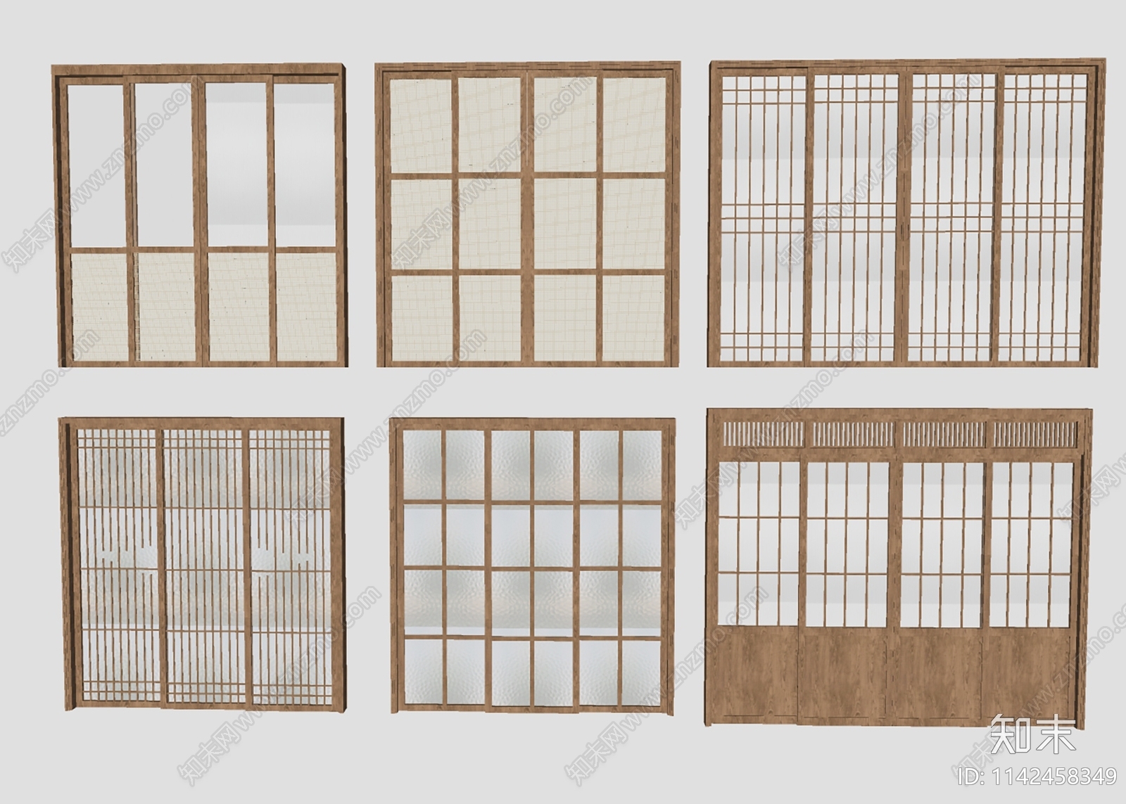 日式推拉门SU模型下载【ID:1142458349】