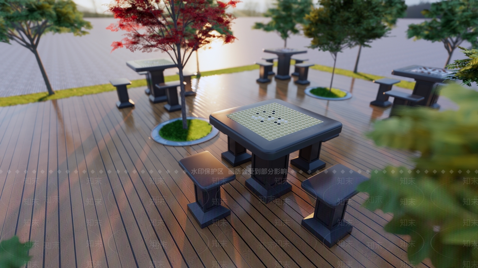 现代校园景观SU模型下载【ID:1142460572】