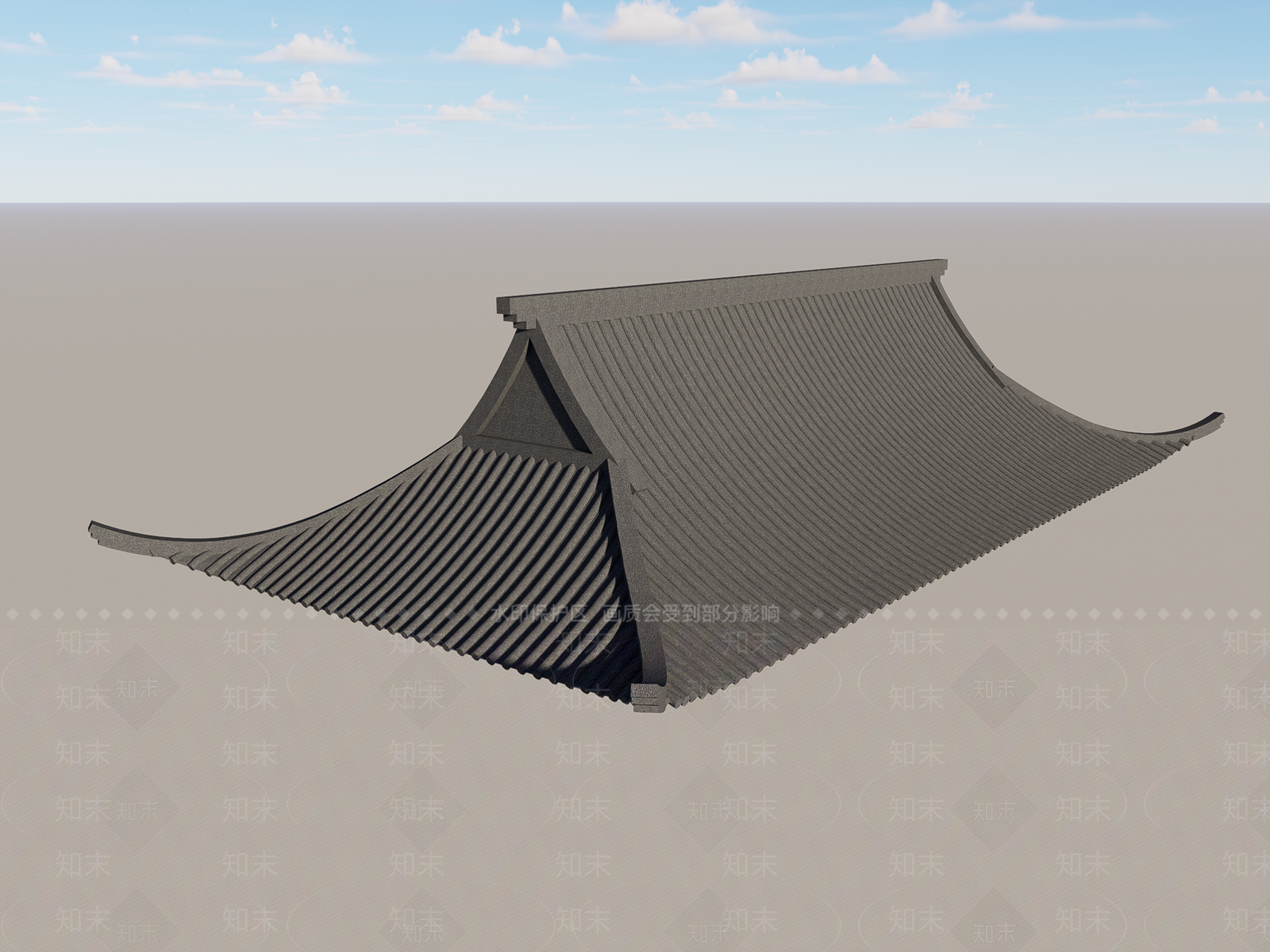 中式房屋屋檐SU模型下载【ID:1142461230】