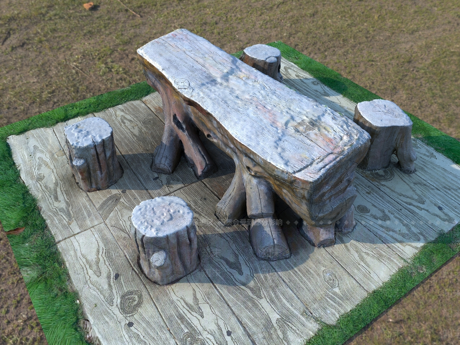 户外水泥艺术石凳3D模型下载【ID:1142461911】