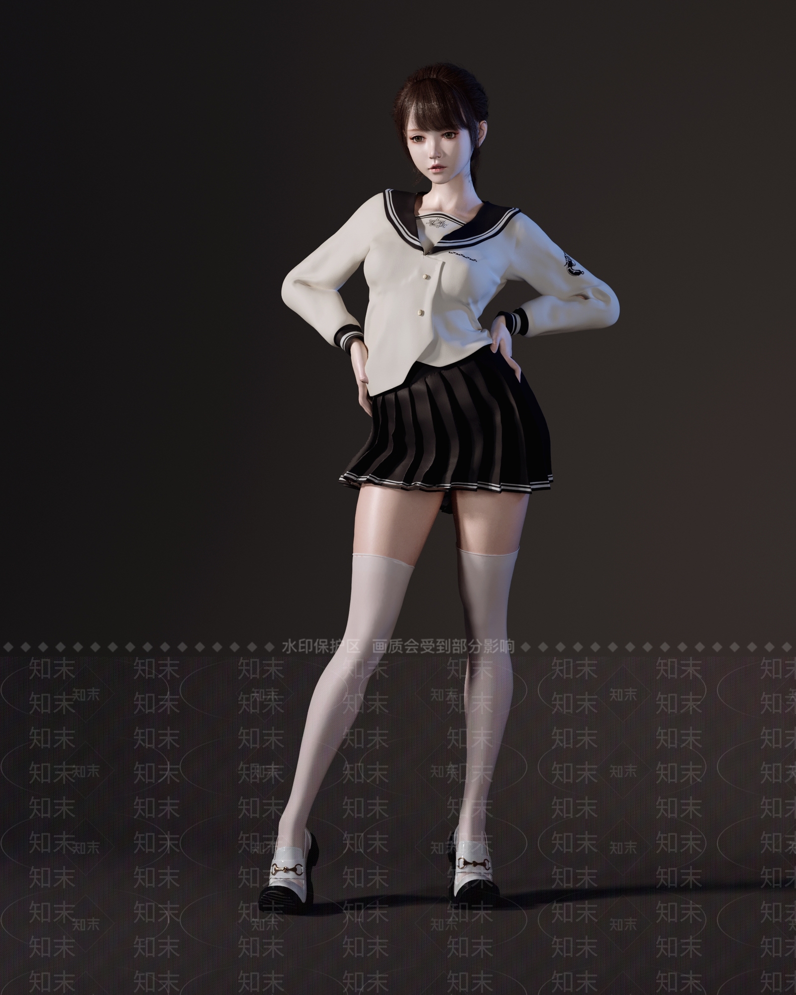 校服女孩3d模型3D模型下载【ID:1142463404】