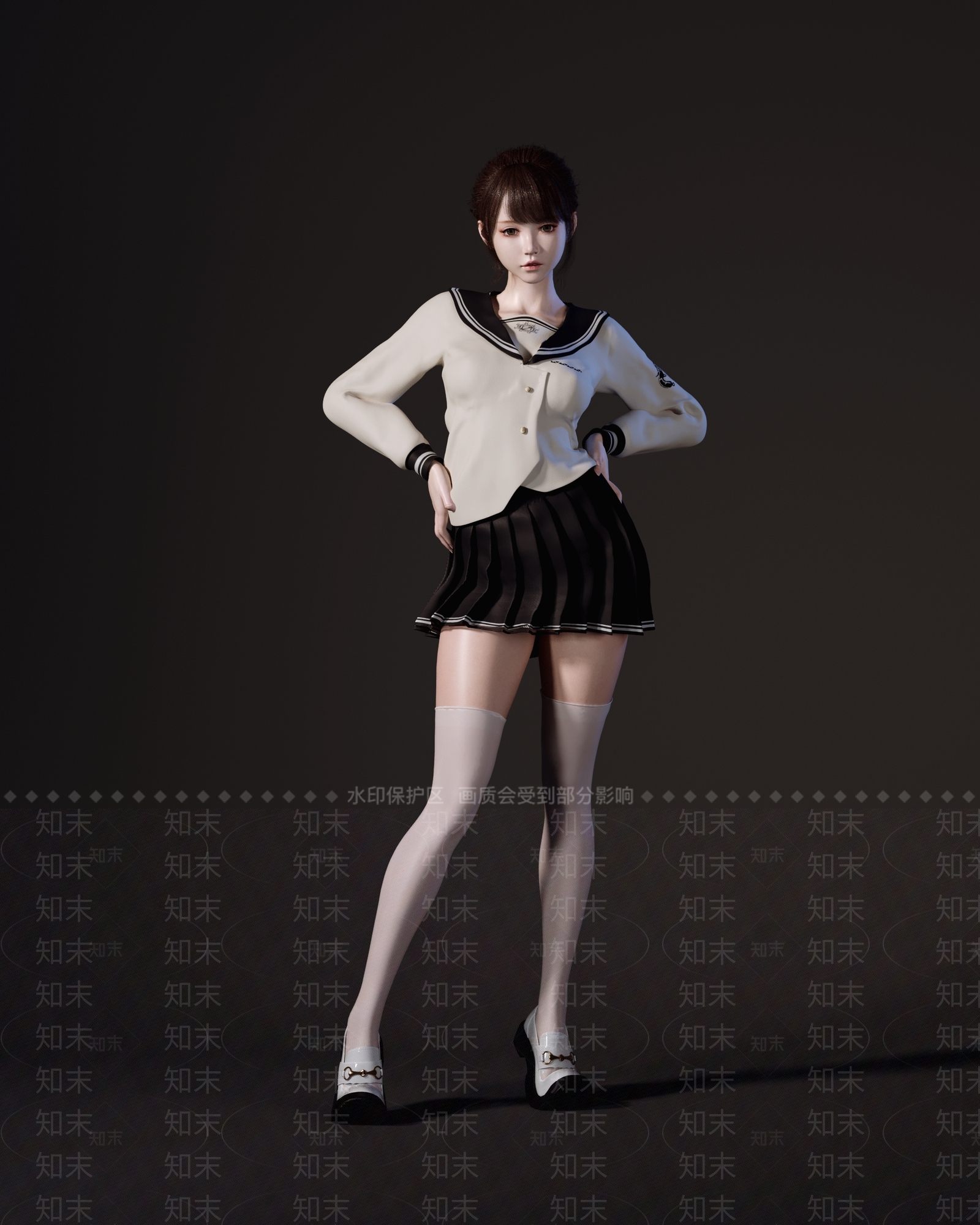 校服女孩3d模型3D模型下载【ID:1142463404】