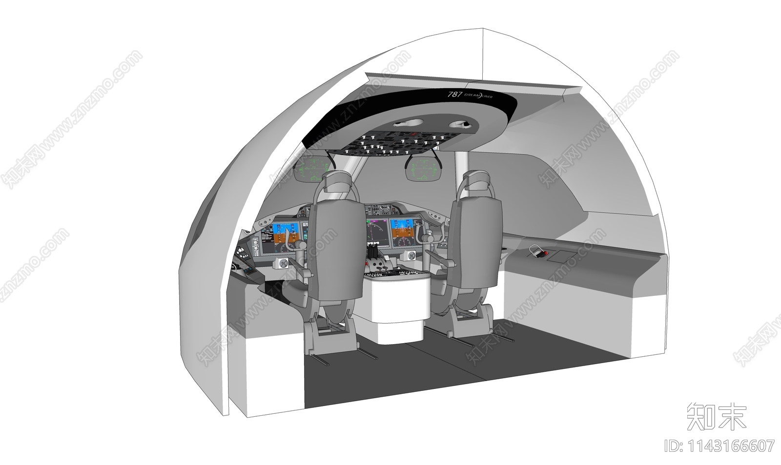飞机模拟舱SU模型下载【ID:1143166607】
