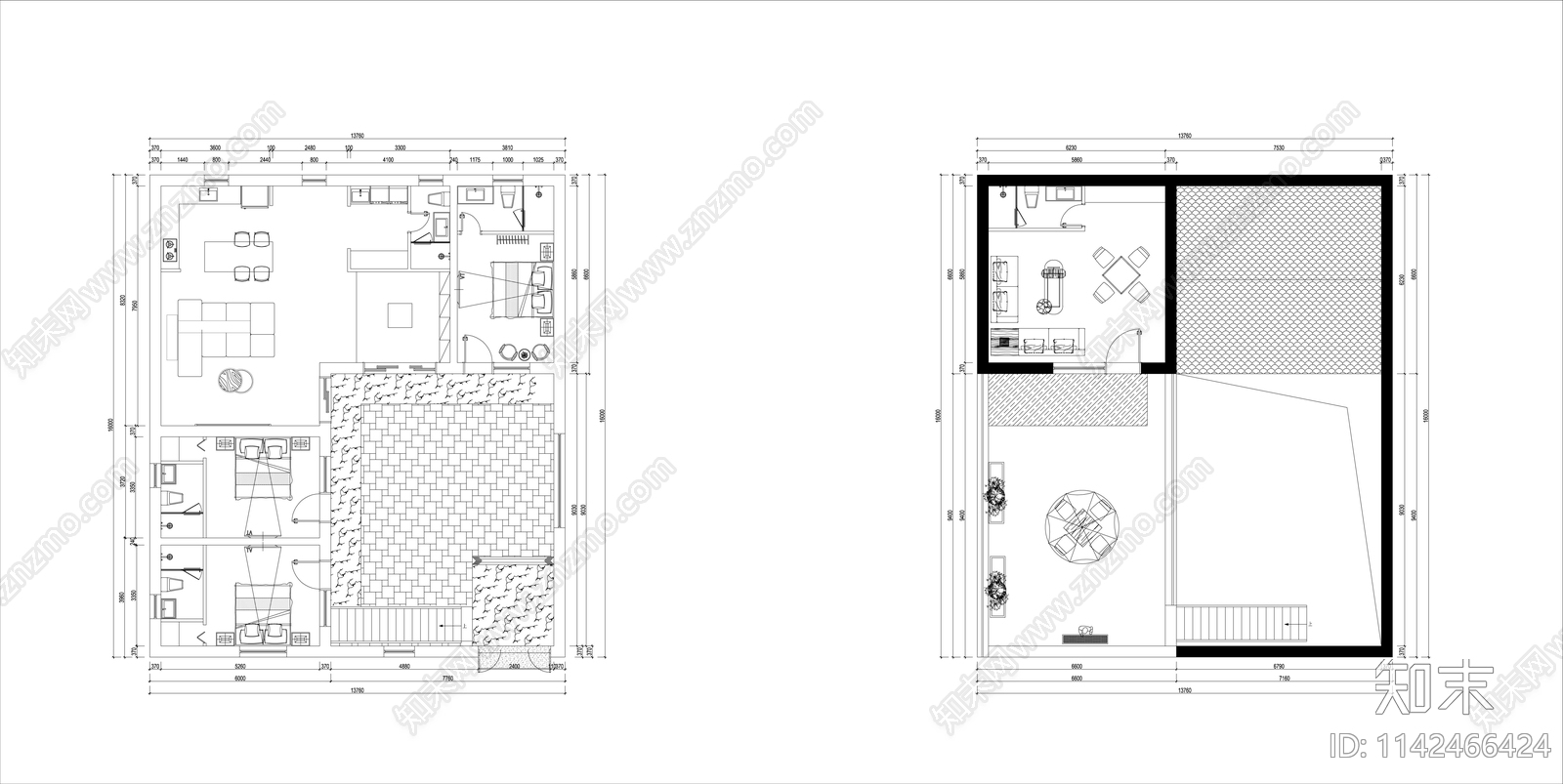 民宿平面布置图施工图下载【ID:1142466424】