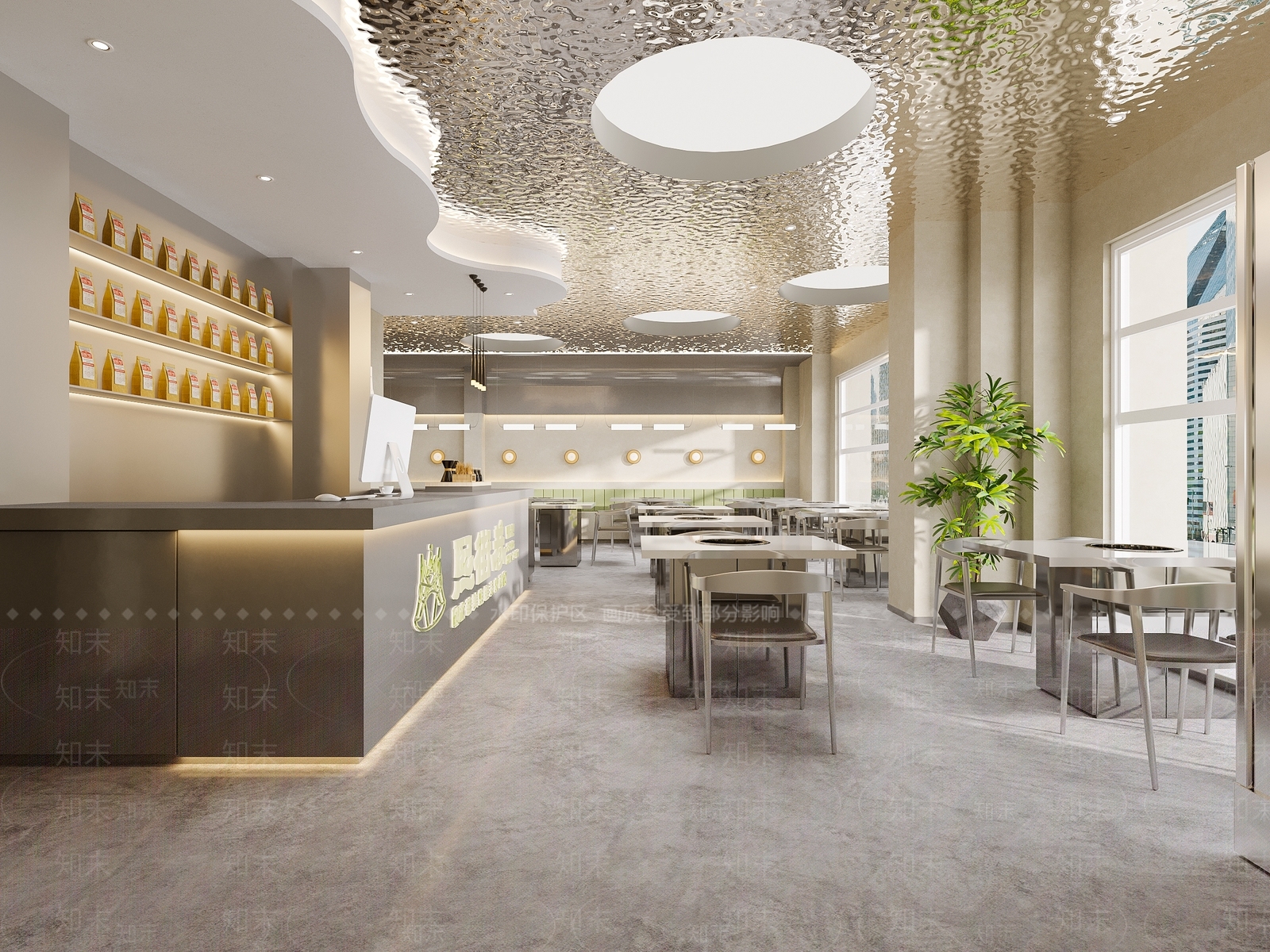 现代奶茶店3D模型下载【ID:1142472115】