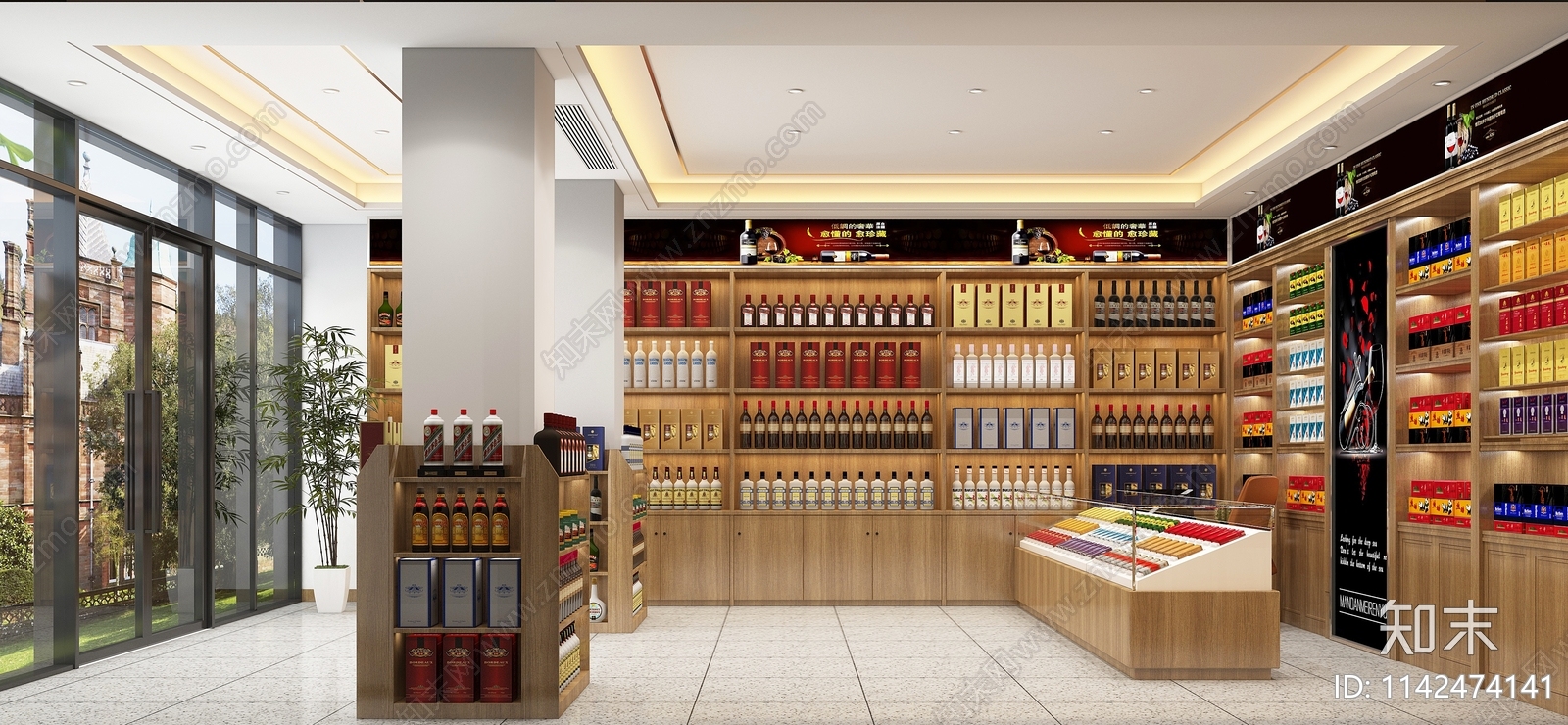 超市柜子烟酒店3D模型下载【ID:1142474141】