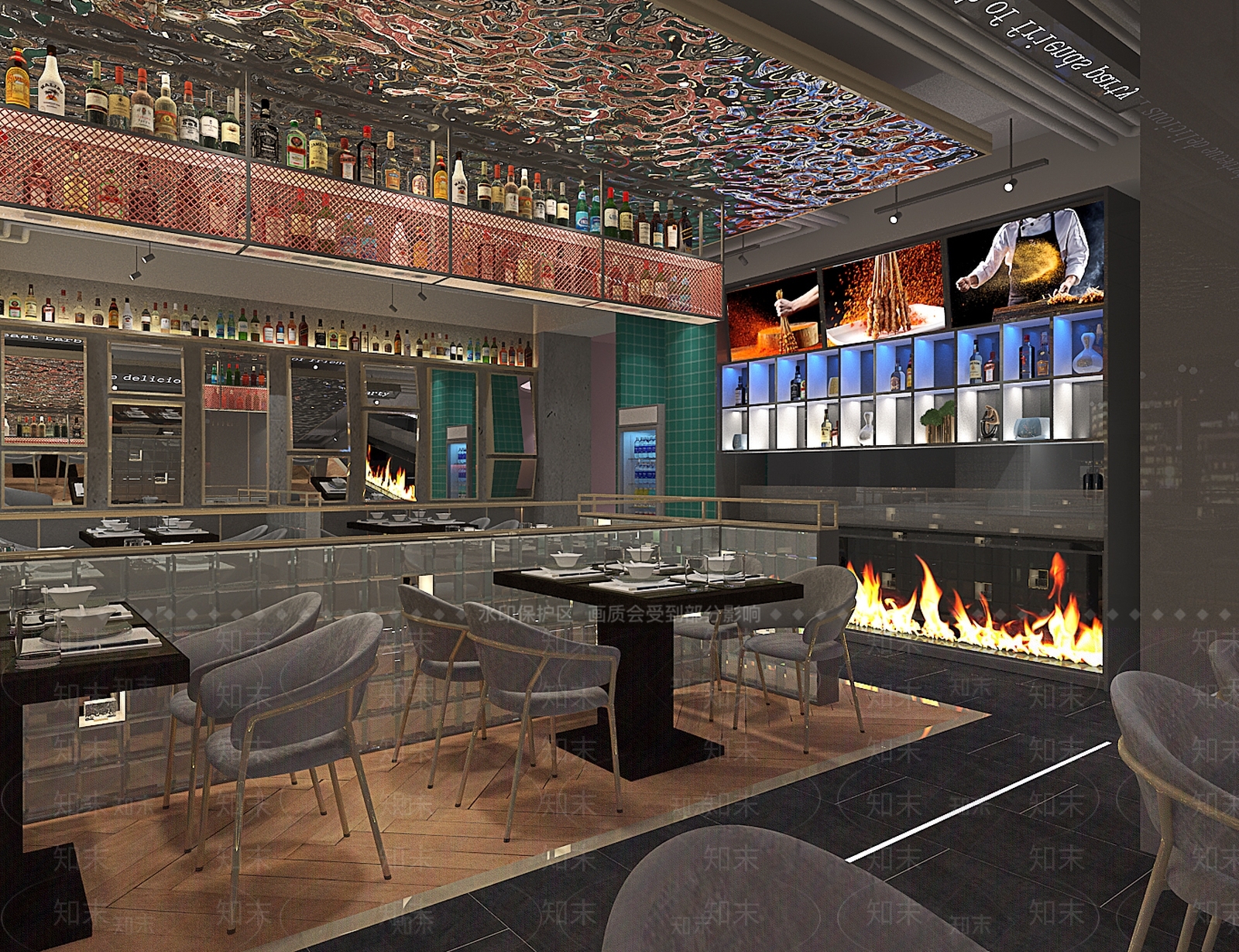 轻奢烤肉店3D模型下载【ID:1142477383】