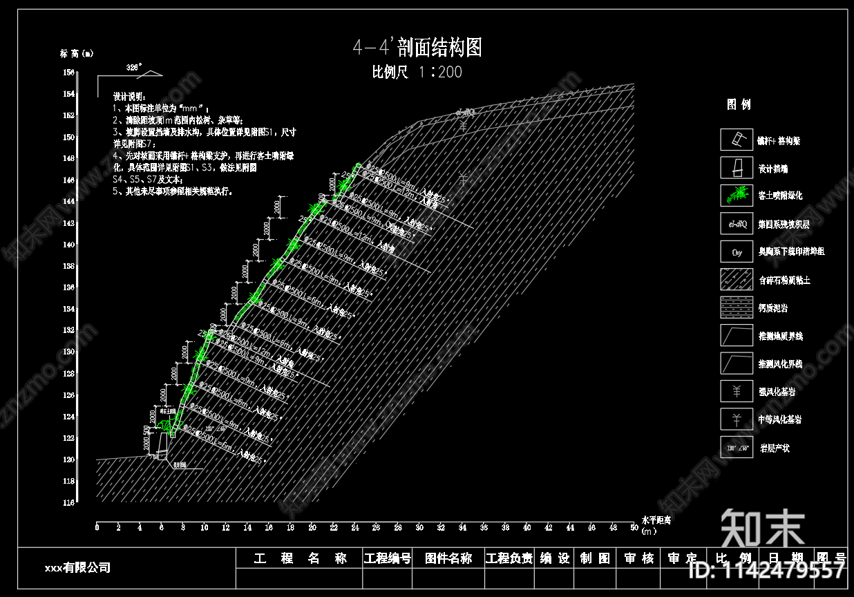 公路段边坡治理cad施工图下载【ID:1142479557】