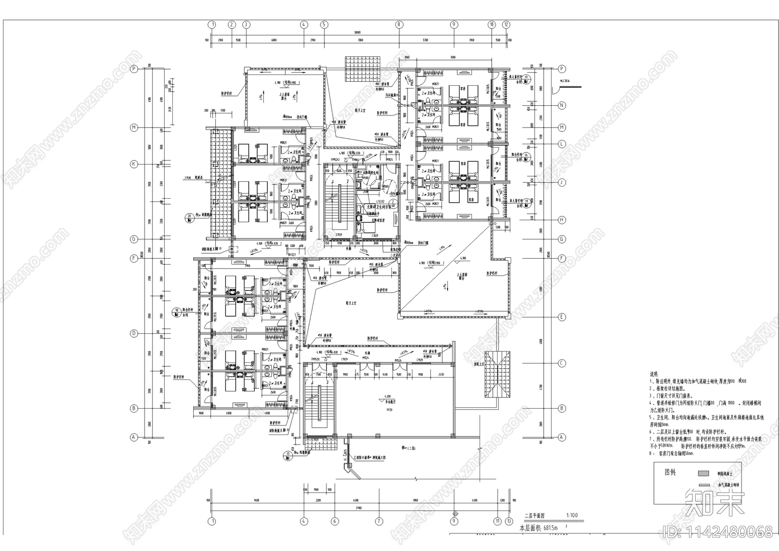 中式仿古街区商业建筑cad施工图下载【ID:1142480068】