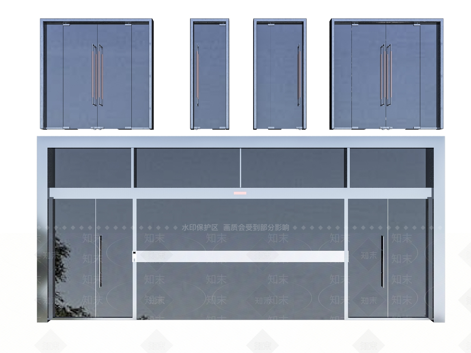 电动玻璃门3D模型下载【ID:1142480316】