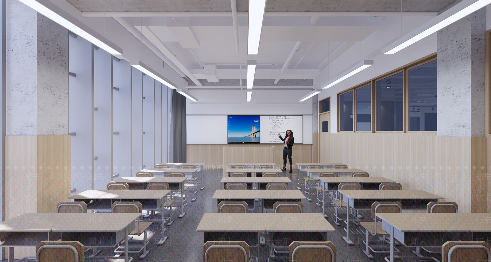 现代学校教室SU模型下载【ID:1142807755】